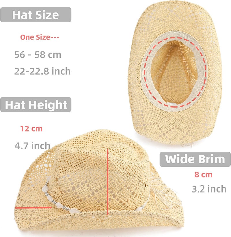 Pro Celia Men Women Cowgirl Straw Western Cowboy Hat - Image 4